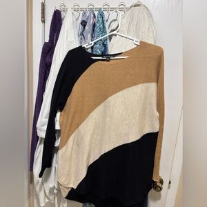 I.N.C International Concepts Women’s Tunic Sweater - Black, Tan, Cream